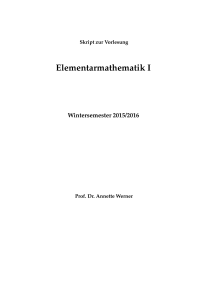 Elementarmathematik I