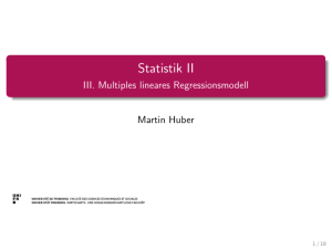 Statistik II - III. Multiples lineares Regressionsmodell