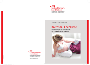 Kreißsaal Checkliste - CaritasKlinikum Saarbrücken