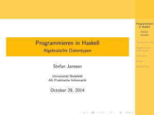 Programmieren in Haskell - Algebraische Datentypen