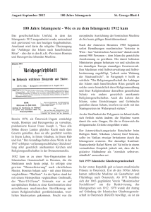 100 Jahre Islamgesetz - Wie es zu dem Islamgesetz 1912 kam