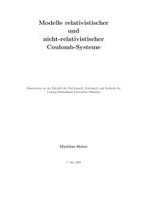 Modelle relativistischer und nicht-relativistischer Coulomb