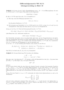 Differentialgeometrie WS 10/11 Lösungsvorschlag zu Blatt 10