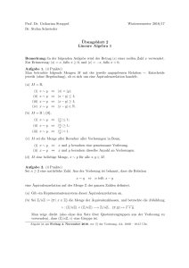 ¨Ubungsblatt 2 Lineare Algebra 1