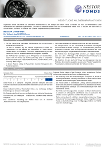 WESENTLICHE ANLEGERINFORMATIONEN - Warburg