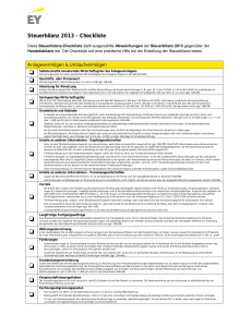 Steuerbilanz 2013 – Checkliste