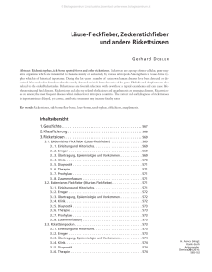 Läuse-Fleckfieber, Zeckenstichfieber und andere