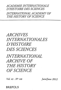archives internationales dhistoire des sciences international