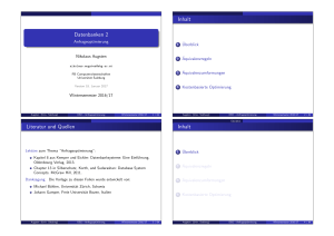 Datenbanken 2 Inhalt Literatur und Quellen Inhalt