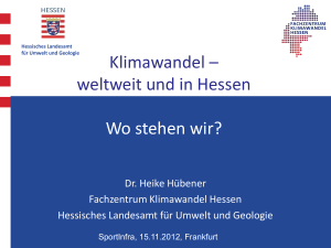 Klimawandel in Hessen - Situation, Handlungsbedarf