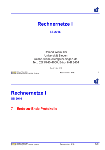 Rechnernetze I - Betriebssysteme und verteilte Systeme