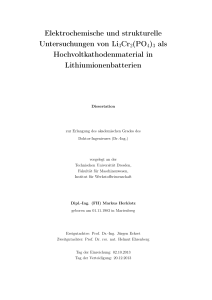 Elektrochemische und strukturelle Untersuchungen von Li3Cr2(PO4