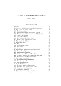 ANALYSIS I - Uni Regensburg