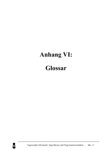 Anhang VI: Glossar