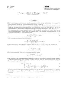 Ubungen zur Physik 1 – Lösungen zu Blatt 8