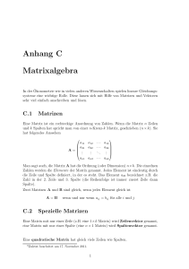 Anhang C Matrixalgebra