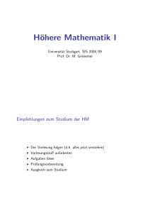 Höhere Mathematik I - Universität Stuttgart