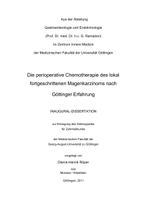 Perioperative Chemotherapie des lokal fortgeschrittenen