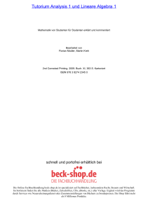 Tutorium Analysis 1 und Lineare Algebra 1 - Beck-Shop