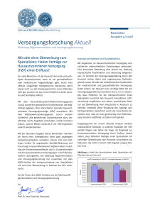 Einfluss von HZV Verträgen. - Versorgungsforschung Aktuell