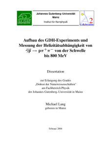Aufbau des GDH-Experiments und Messung der