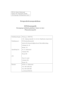 Fortgeschrittenenpraktikum ECR-Ionenquelle - Institut für Kern