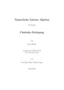 Numerische Lineare Algebra Cholesky