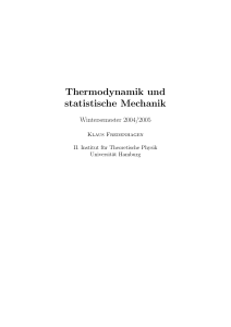 Thermodynamik und statistische Mechanik