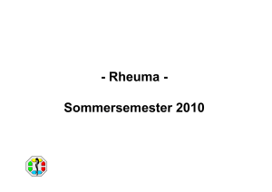 - Rheuma - Sommersemester 2010