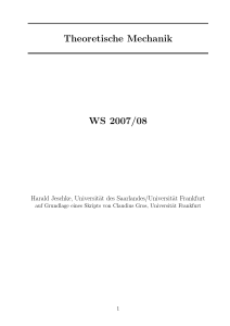 Theoretische Mechanik WS 2007/08
