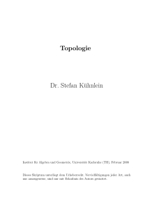 Topologie Dr. Stefan Kühnlein - KIT