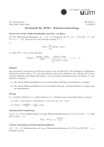 Stochastik für WiWi - Klausurvorbereitung