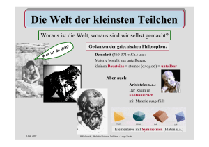 Die Welt der kleinsten Teilchen