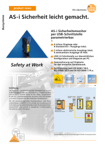 AS-i Sicherheitsmonitor per USB-Schnittstelle parametrierbar