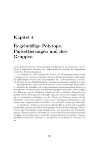 Kapitel 4 Regelmäßige Polytope, Parkettierungen und ihre Gruppen