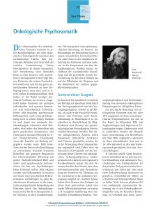 Zum Thema: Onkologische Psychosomatik