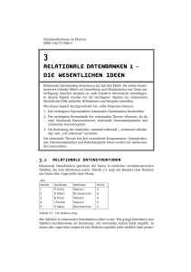 RELATIONALE DATENBANKEN 1 – DIE WESENTLICHEN IDEEN