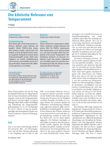 Die klinische Relevanz von Temperament