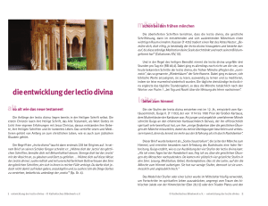 die entwicklung der lectio divina