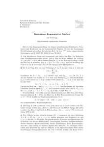 Basiswissen Kommutative Algebra - Fachbereich Mathematik und