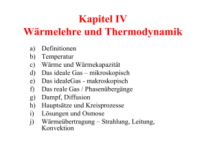 Kapitel IV Wärmelehre und Thermodynamik