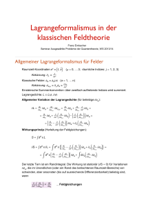 Lagrangeformalismus in der klassischen Feldtheorie