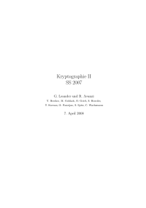 Kryptographie II SS 2007