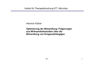 Heinrich Küfner Optimierung der Behandlung: Folgerungen aus