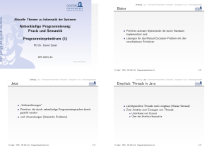 Aktuelle Themen zu Informatik der Systeme: [1.5ex] Nebenläufige