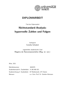 DIPLOMARBEIT Nichtstandard-Analysis