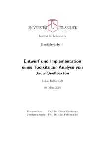 Entwurf und Implementation eines Toolkits zur Analyse von Java