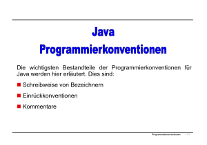 Die wichtigsten Bestandteile der Programmierkonventionen für Java