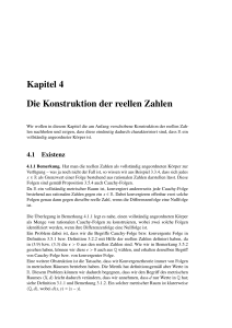 Kapitel 4 Die Konstruktion der reellen Zahlen