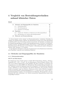 4 Vergleich von Bestrahlungstechniken anhand klinischer